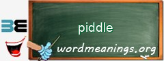 WordMeaning blackboard for piddle